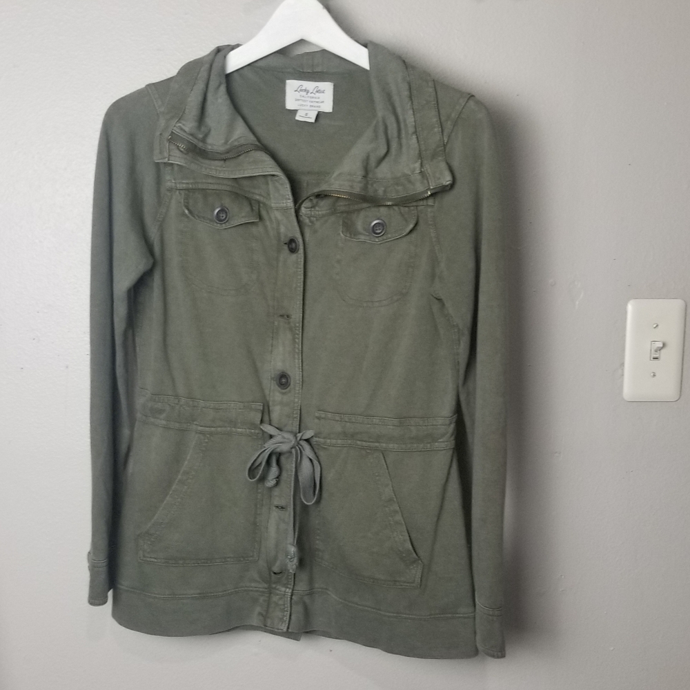 Lucky Brand  knitted cargo style jacket si…